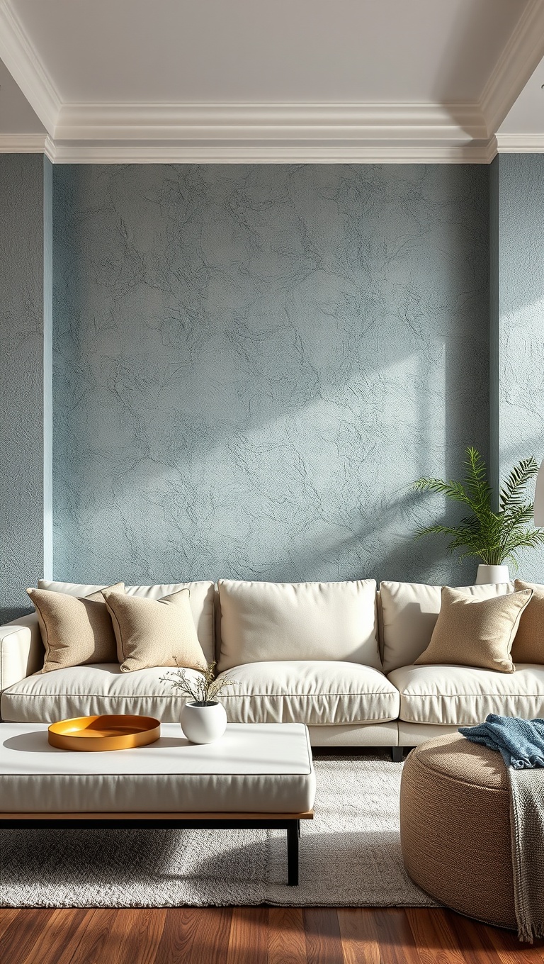 20 Stunning Ideas to Transform Your Living Room with Textured Walls - 4. Textured Paint Techniques: DIY Delight