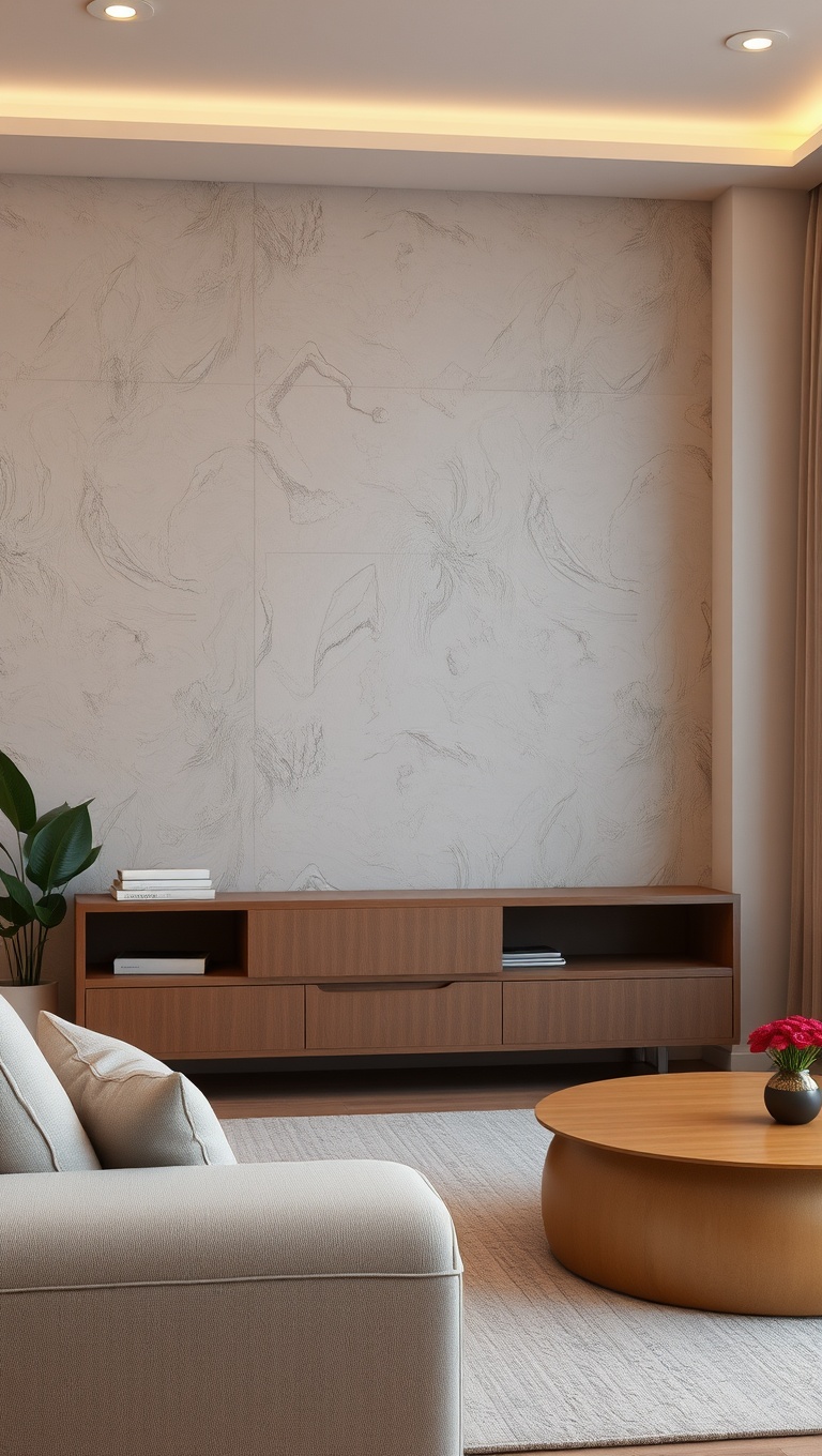 20 Stunning Ideas to Transform Your Living Room with Textured Walls - 20. Paint with a Sponge: Easy Texture Magic!