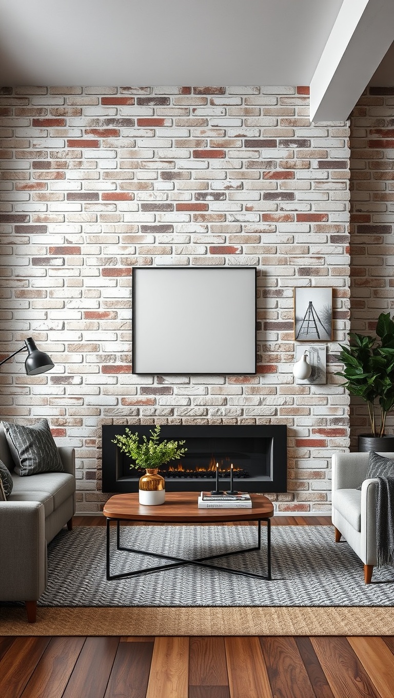 20 Stunning Ideas to Transform Your Living Room with Textured Walls - 5. Brick Walls: Industrial Chic at Its Finest