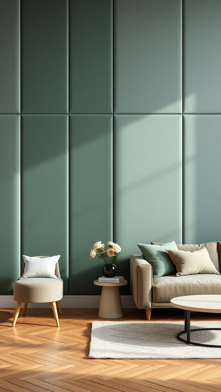 20 Stunning Ideas to Transform Your Living Room with Textured Walls - 8. Velvet Panels: Luxurious Touch for Cozy Corners