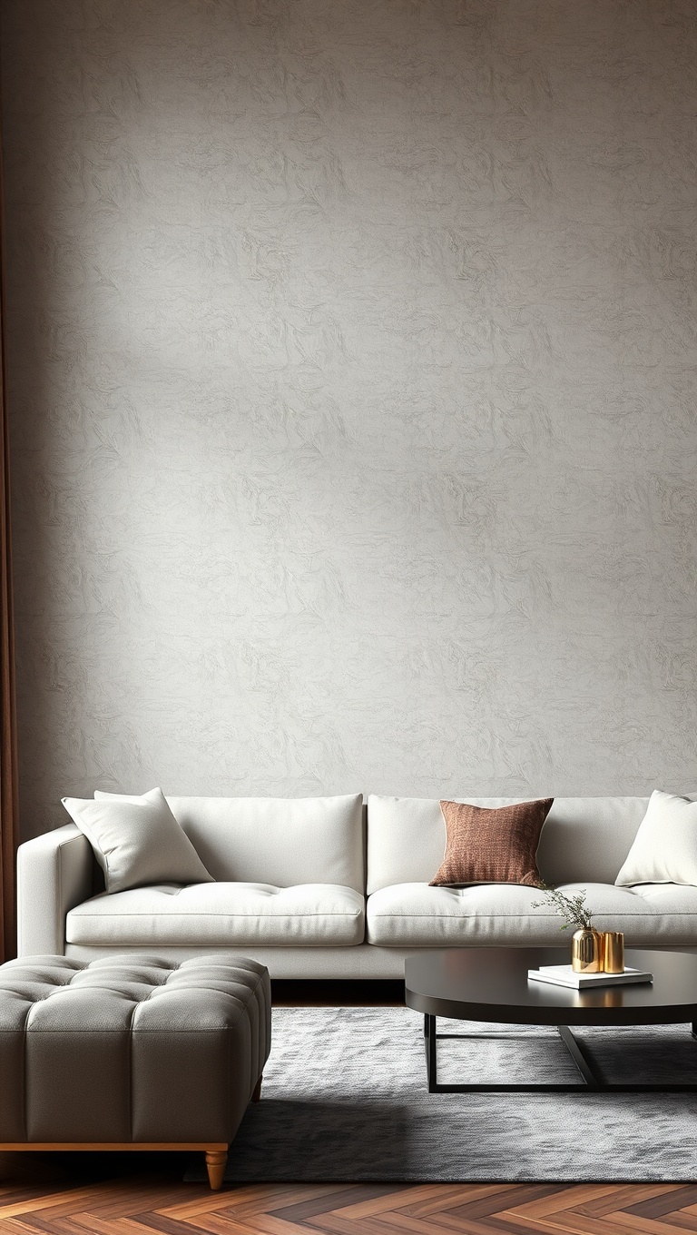 20 Stunning Ideas to Transform Your Living Room with Textured Walls - 10. Metallic Finishes: Glam Up Your Living Space