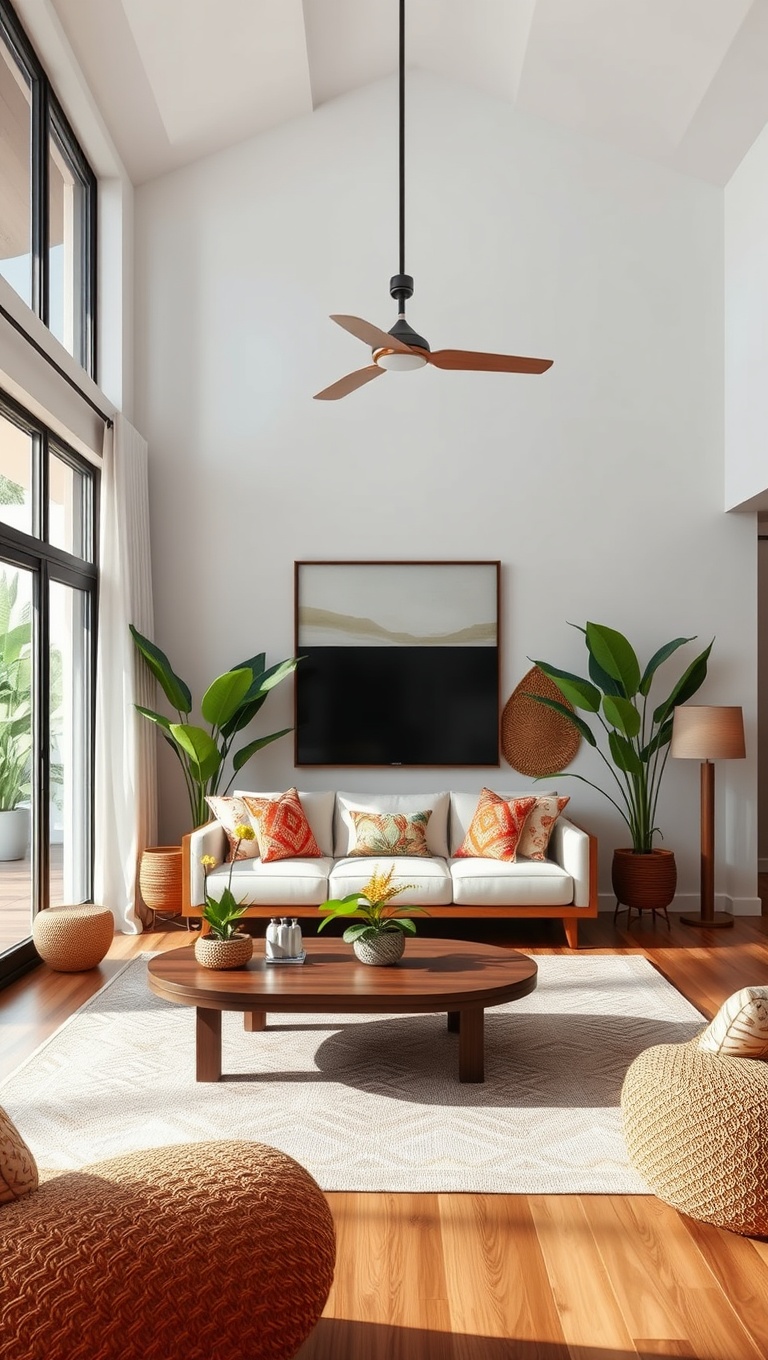 20 Tropical Living Room Ideas to Bring Paradise Home - 14. Outdoor-Inspired Decor: Bring the Outside In