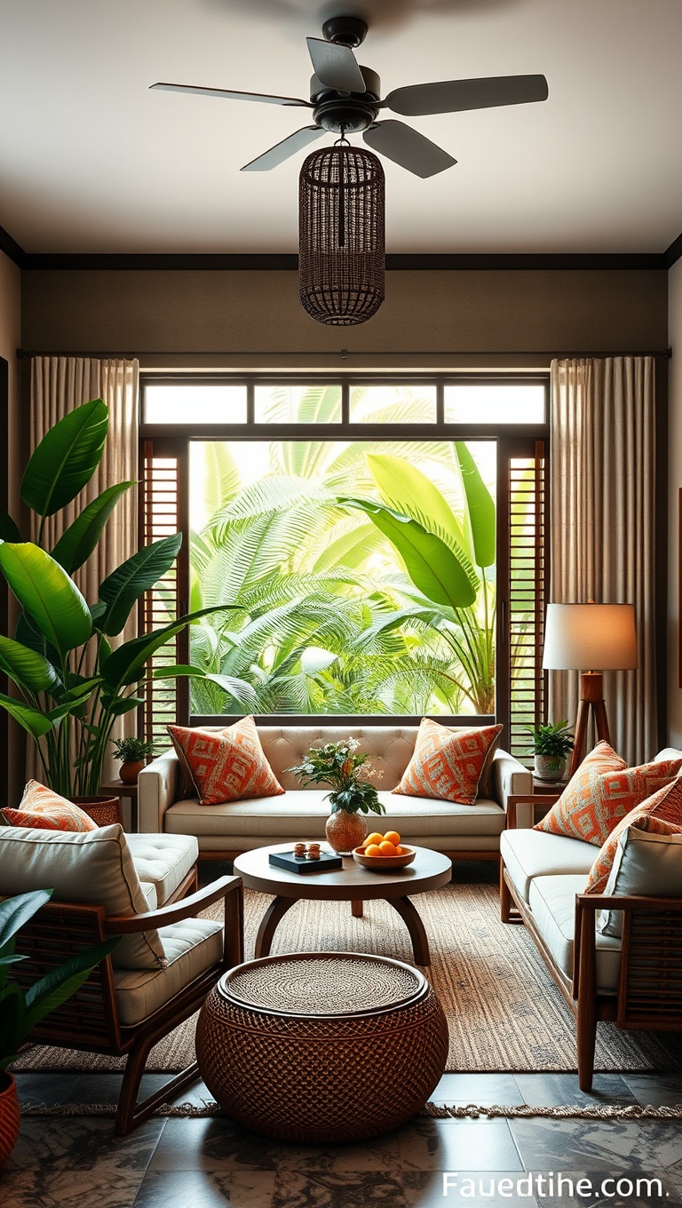 20 Tropical Living Room Ideas to Bring Paradise Home - 20. Relaxing Seating Areas: Create a Cozy Nook for Chilling