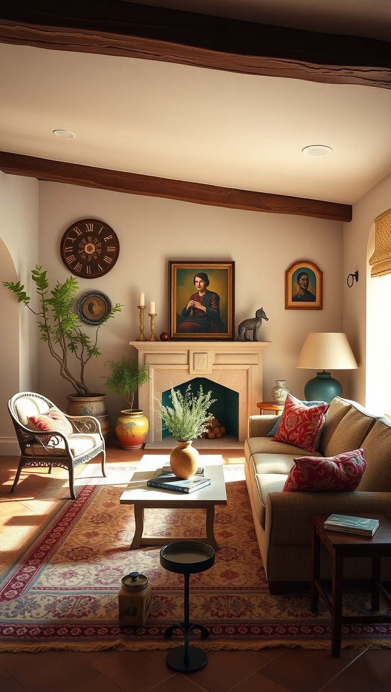 20 Charming Ideas for Your Tuscan Living Room - 10. Hand-Painted Ceramics: Add Colorful Accents