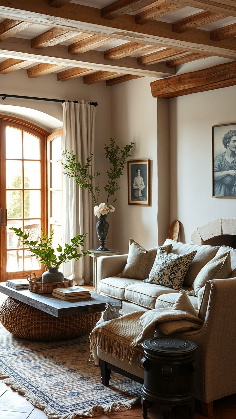 20 Charming Ideas for Your Tuscan Living Room - 5. Woven Textiles: Use Linen and Cotton for Softness