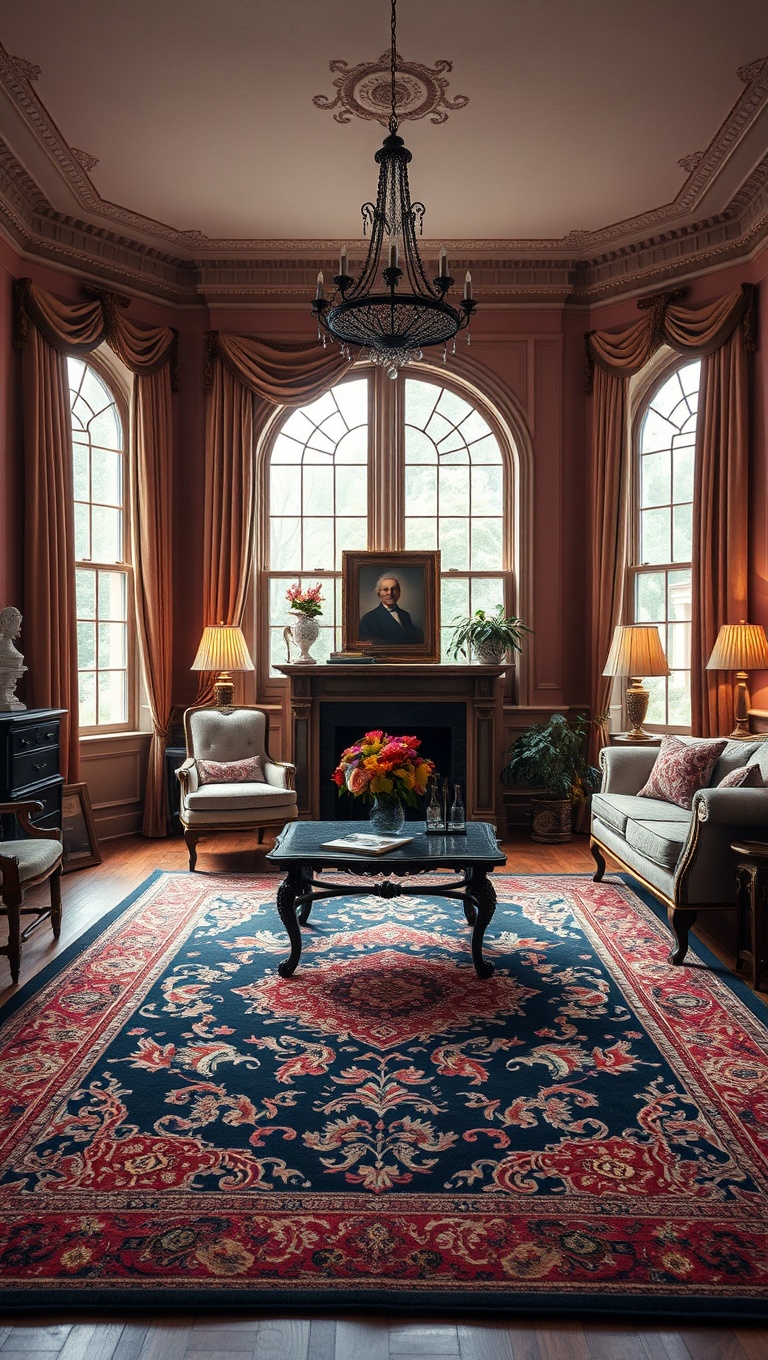 20 Captivating Ideas to Transform Your Victorian Living Room - 12. Layer Rugs for Depth