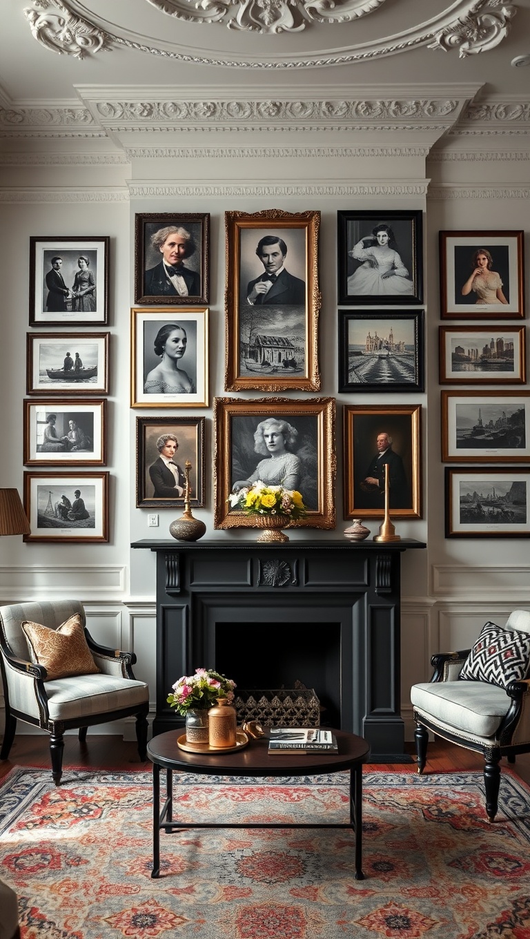 20 Captivating Ideas to Transform Your Victorian Living Room - 15. Curate a Gallery Wall