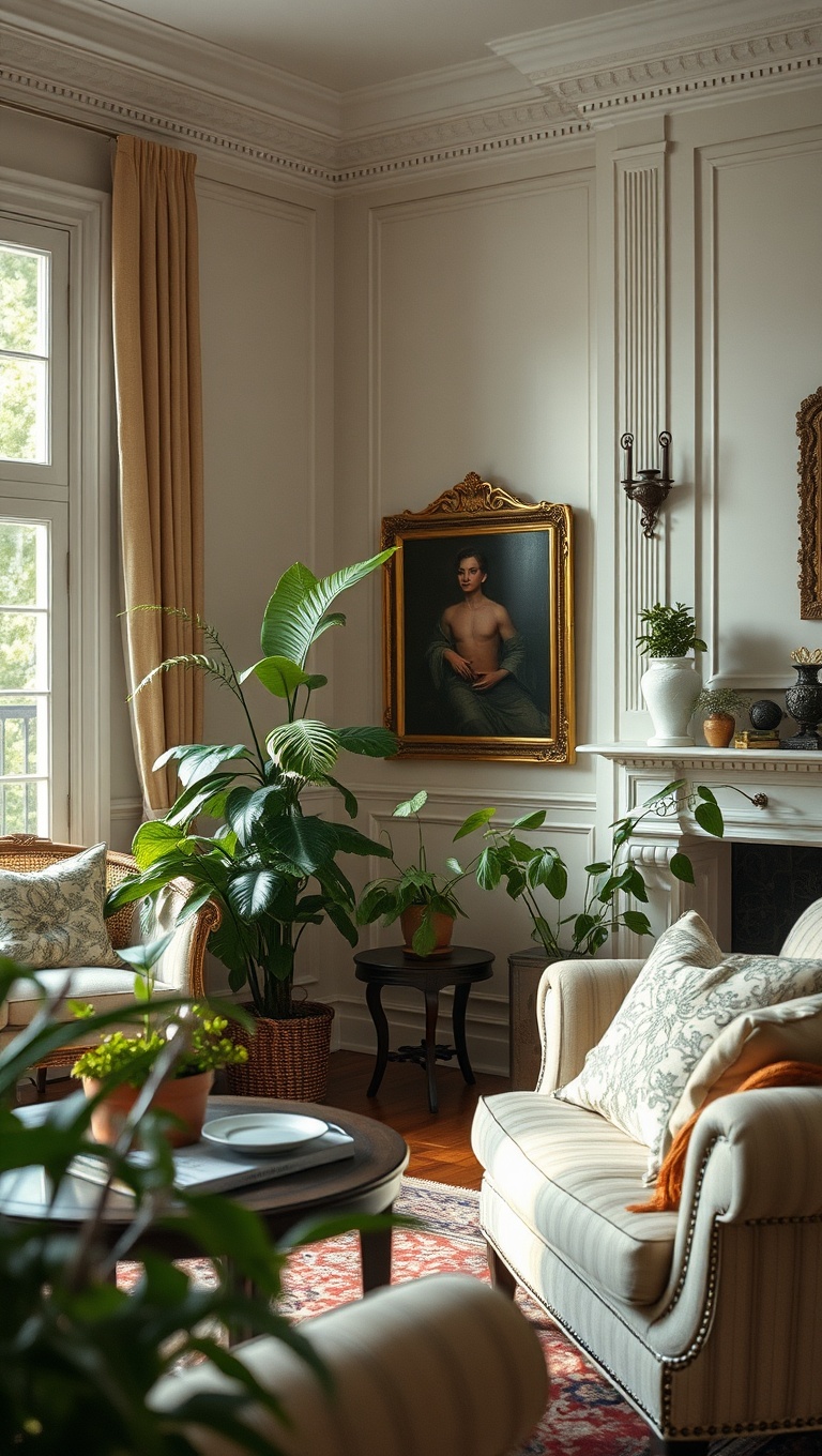 20 Captivating Ideas to Transform Your Victorian Living Room - 13. Add a Touch of Nature with Plants