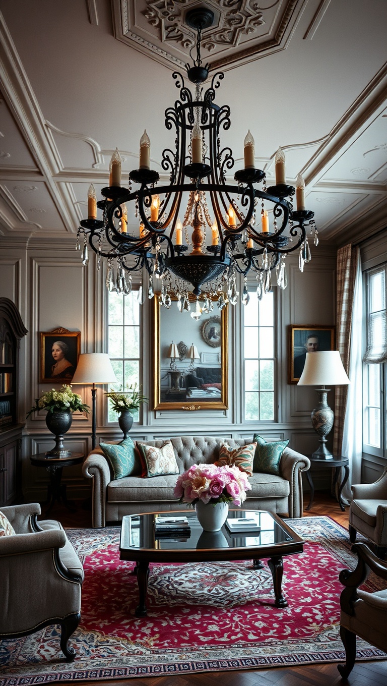 20 Captivating Ideas to Transform Your Victorian Living Room - 4. Add a Statement Chandelier