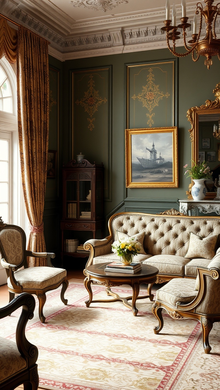 20 Captivating Ideas to Transform Your Victorian Living Room - 3. Invest in Ornate Furniture