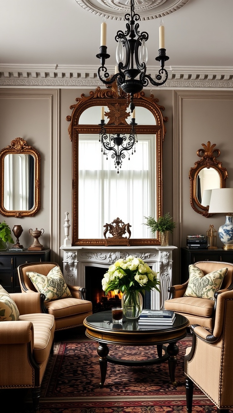 20 Captivating Ideas to Transform Your Victorian Living Room - 5. Decorate with Vintage Mirrors