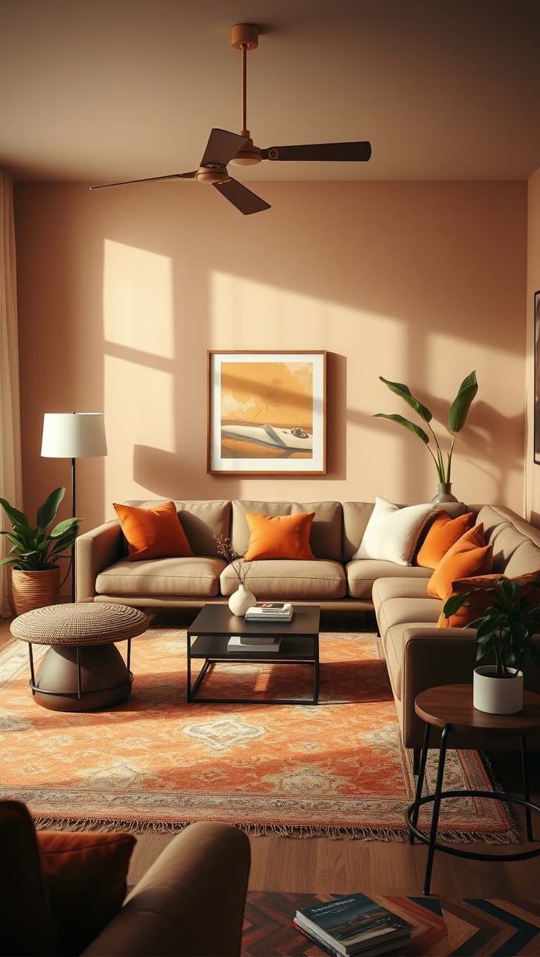 20 Cozy Ideas to Brighten Up Your Warm-Toned Living Room - 1. Embrace Earthy Hues with Terracotta Accents