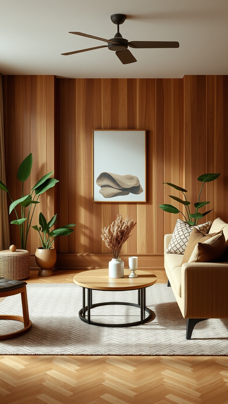 20 Cozy Ideas to Brighten Up Your Warm-Toned Living Room - 7. Incorporate Natural Elements like Plants