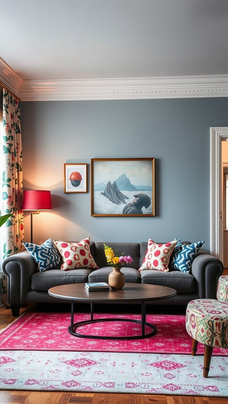 20 Whimsical Ideas to Transform Your Living Room into a Dreamy Escape - 7. Use Playful Patterns: Mix and Match Fabrics and Textures