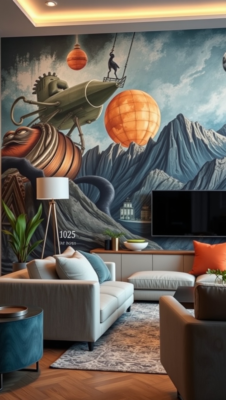 20 Stunning Ideas for Accent Walls in Your Living Room - Artistic Murals to Wow Guests