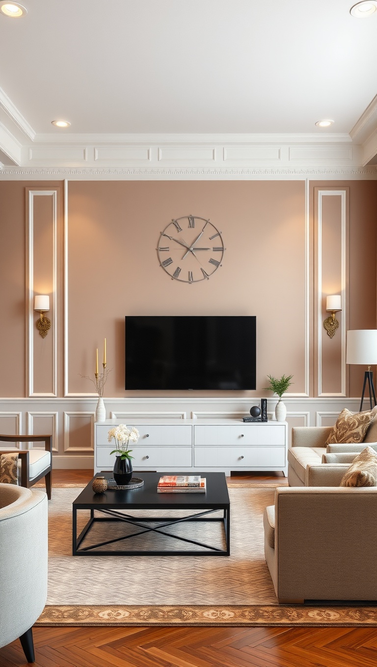 20 Stunning Ideas for Accent Walls in Your Living Room - 4. Elegant Wainscoting Charm