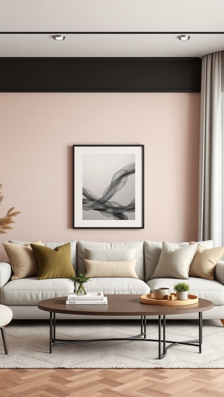 20 Stunning Ideas for Accent Walls in Your Living Room - 10. Serene Pastels for a Calm Vibe