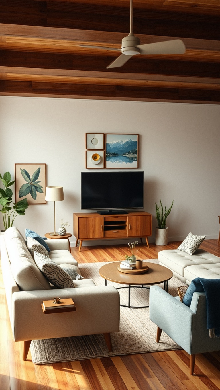 20 Aesthetic Living Room Ideas to Transform Your Space - 10. Mid-Century Modern: Retro Furniture Inspirations