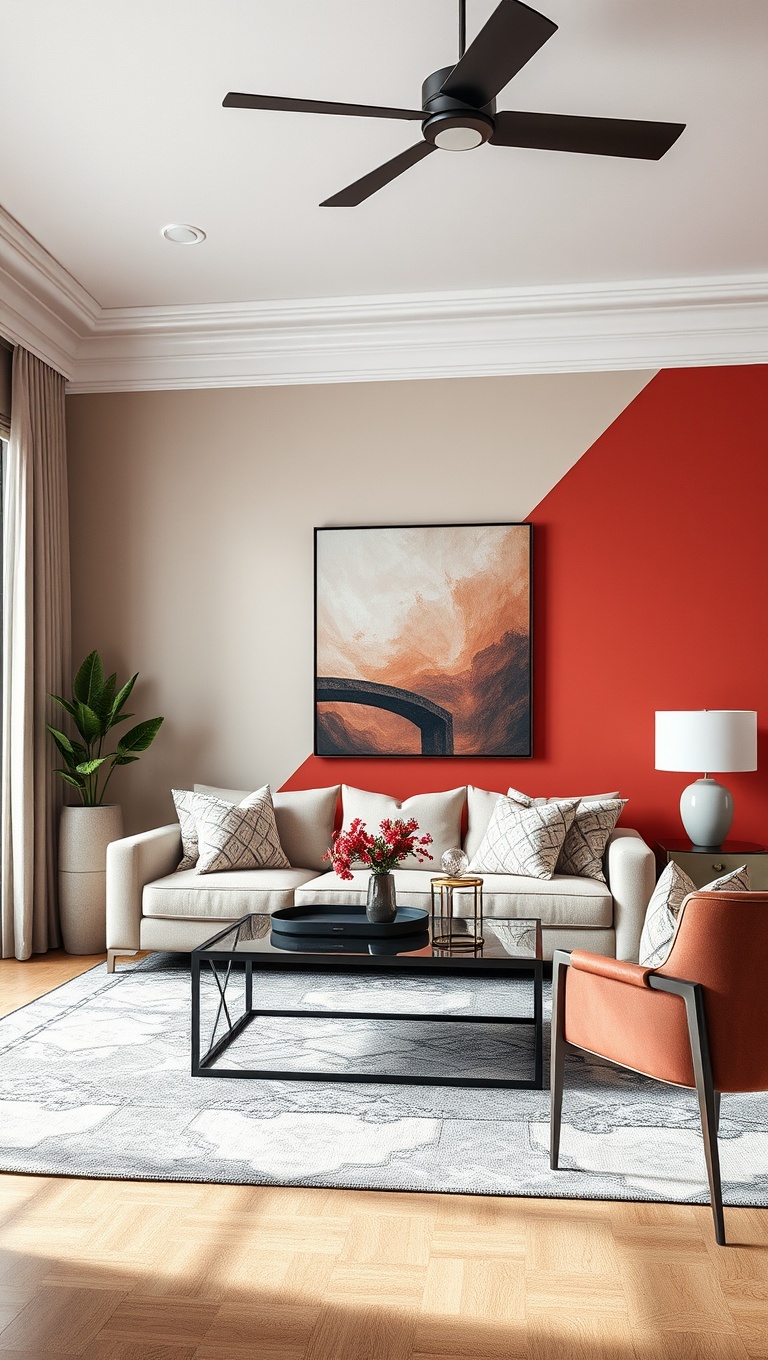20 Aesthetic Living Room Ideas to Transform Your Space - 2. Add a Splash of Color: Accent Walls That Pop!