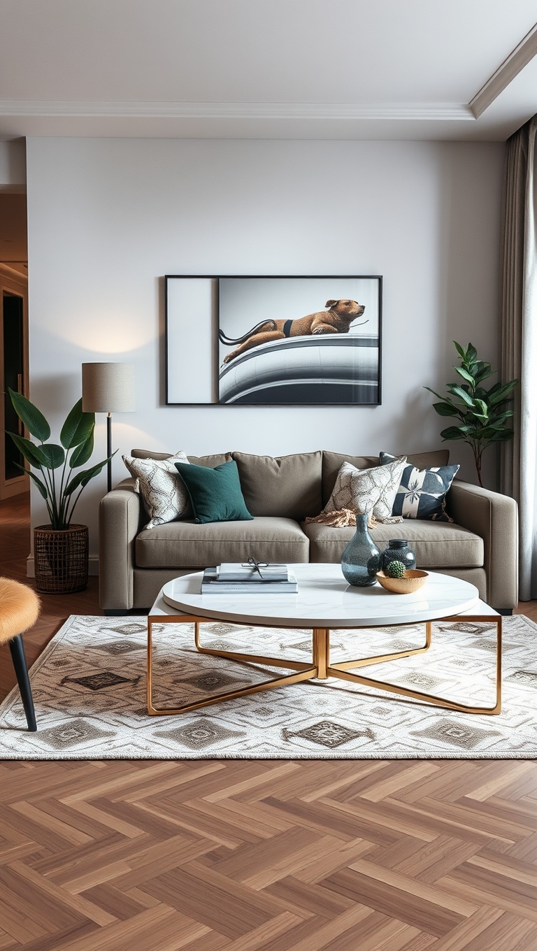 20 Fabulous Ideas to Transform Your Apartment Living Room - Choose a Statement Coffee Table