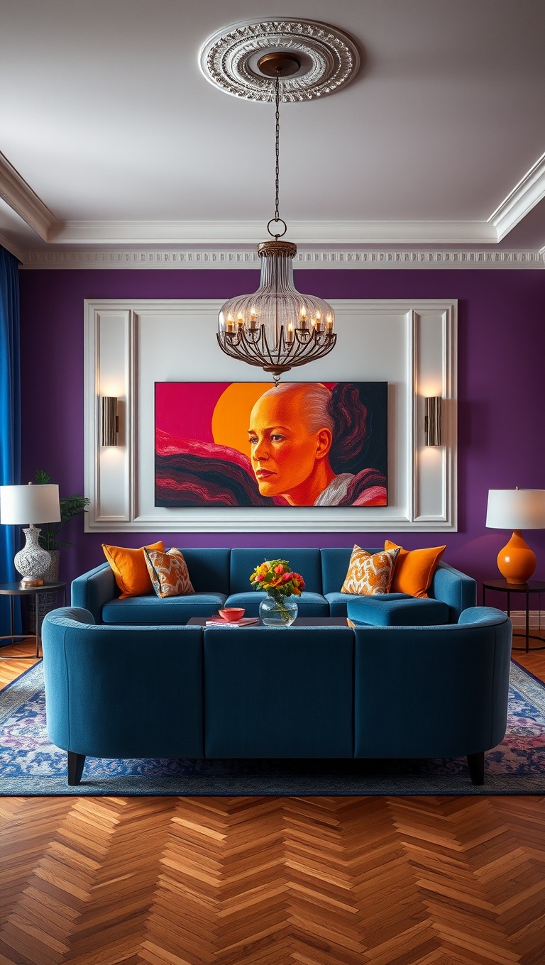 20 Dazzling Ideas for Art Deco Living Rooms: Glam Up Your Space! - 2. Embrace Bold Colors