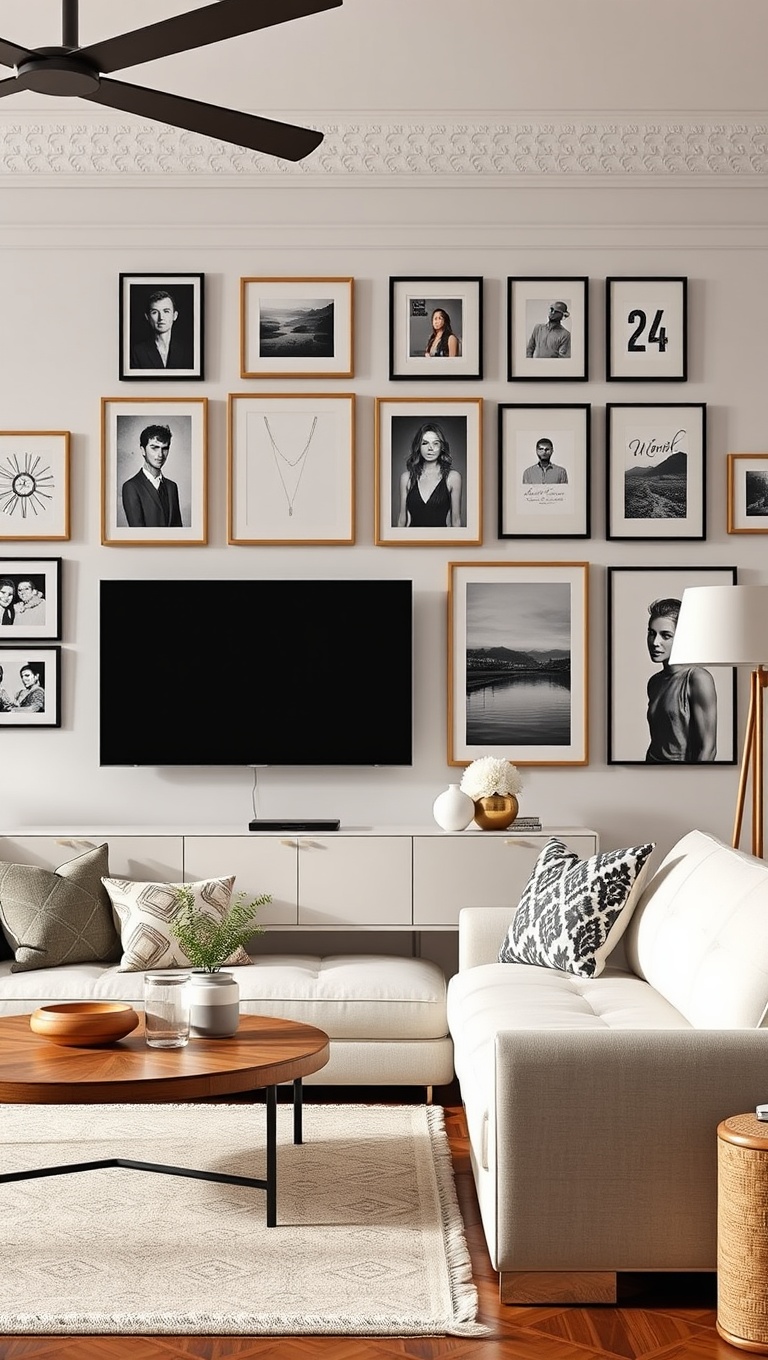 20 Stunning Ideas to Transform Your Living Room into a Dream Space - 5. Gallery Walls: Showcase Your Personality