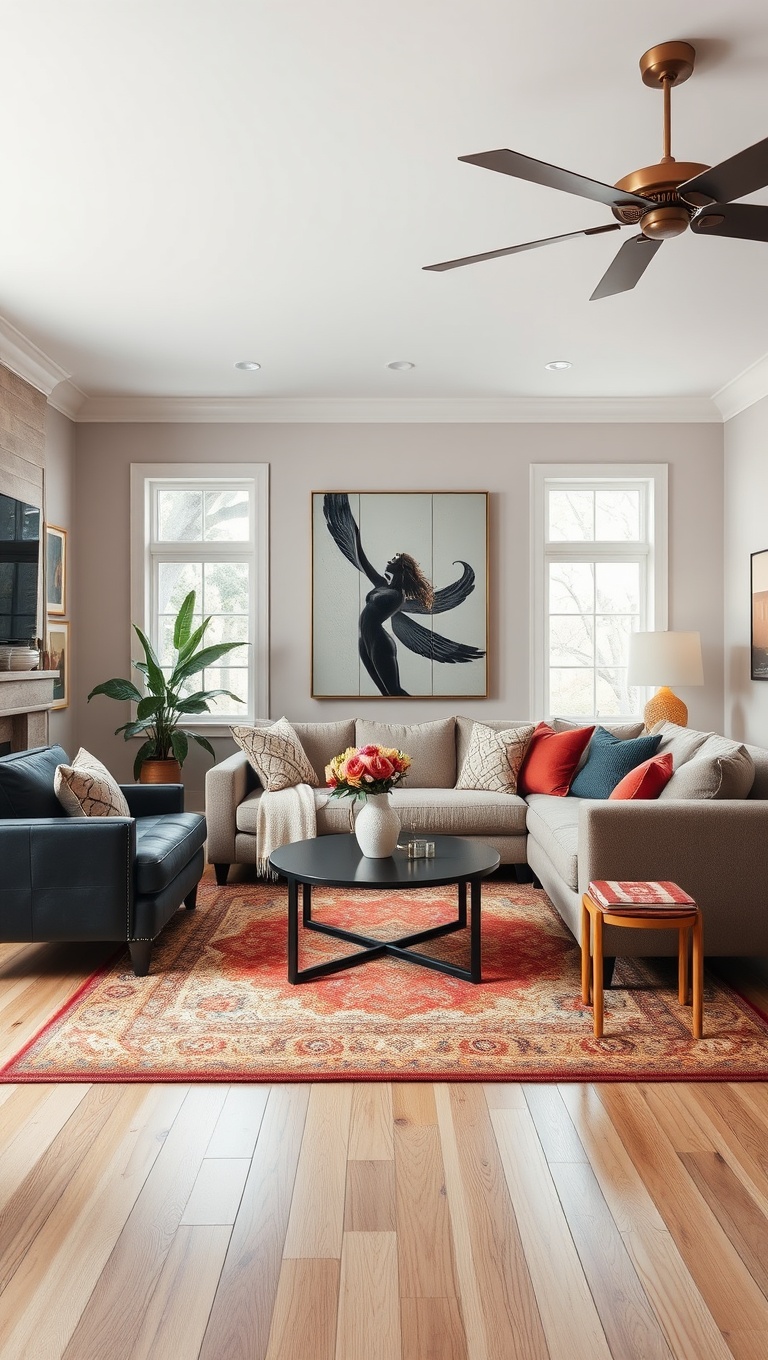 20 Stunning Ideas to Transform Your Living Room into a Dream Space - 9. Area Rugs: Define Your Space with Style