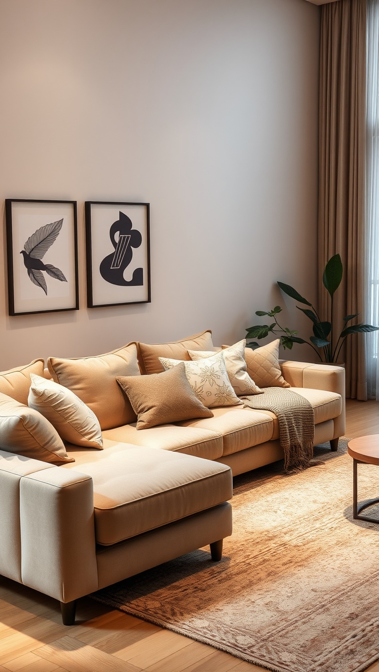 20 Stunning Ideas to Elevate Your Beige Couch Living Room - 19. Choose Multi-Functional Furniture