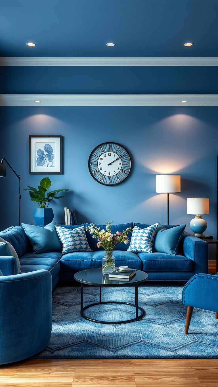 20 Stunning Ideas to Create a Dreamy Blue Living Room - 20. A Touch of Personalization with Blue Home Decor