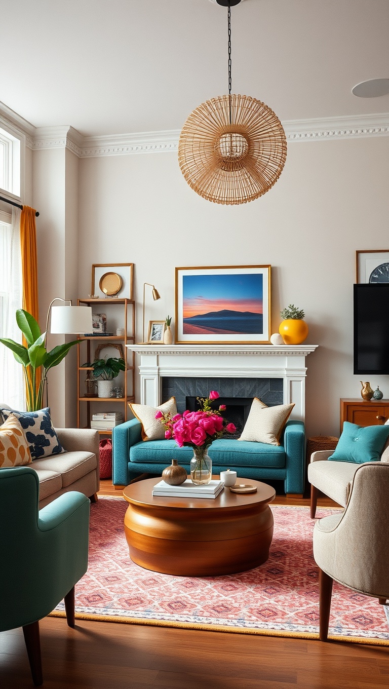 20 Vibrant Ideas to Transform Your Living Room into a Colorful Oasis - 12. Bright Accessories: Little Touches, Big Impact