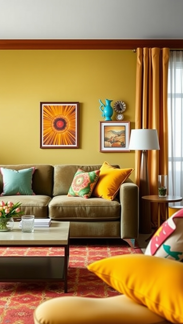 20 Vibrant Ideas to Transform Your Living Room into a Colorful Oasis - 2. Colorful Throw Pillows: Add a Pop of Fun