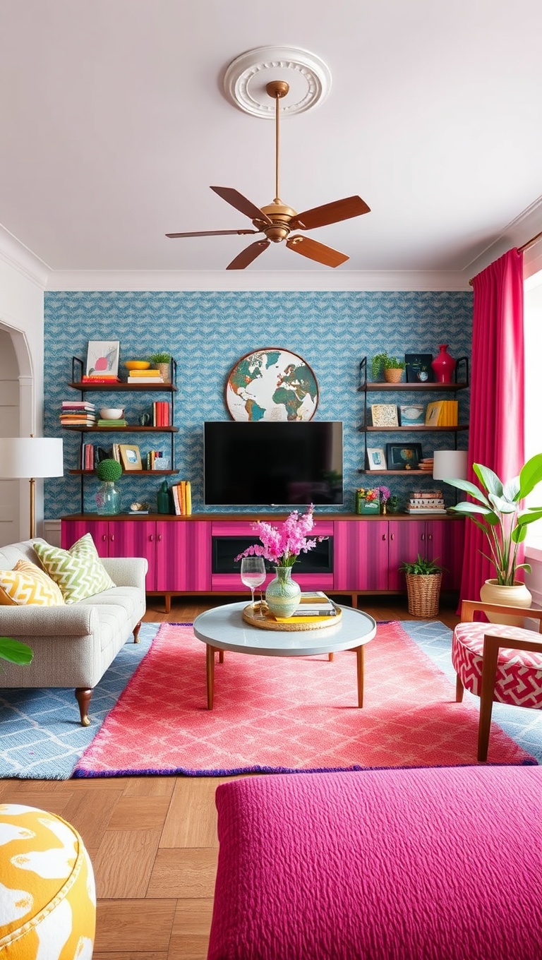 20 Vibrant Ideas to Transform Your Living Room into a Colorful Oasis - 8. Playful Patterns: Mix and Match for Extra Flair