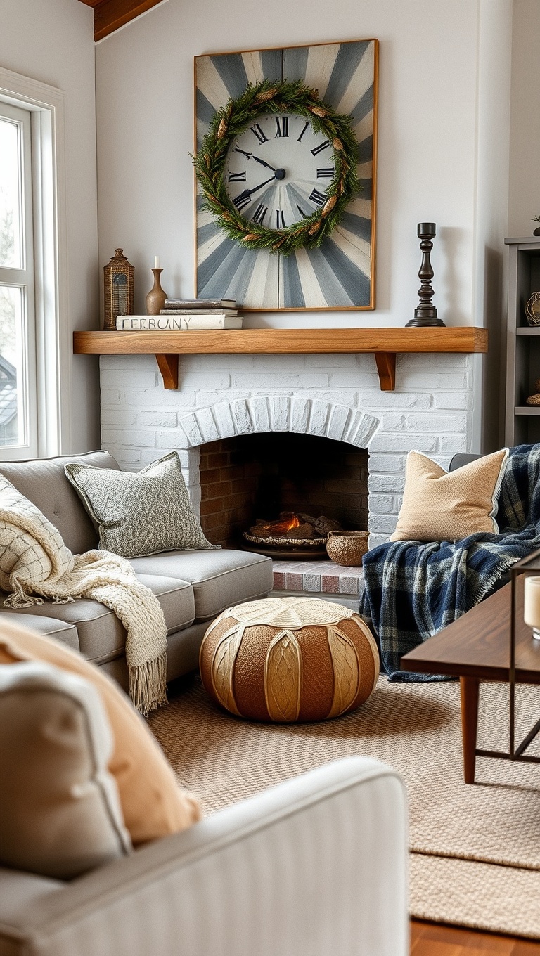 20 Enchanting Ideas for Cottagecore Living Rooms - 2. Layer Textures with Cozy Throws and Pillows