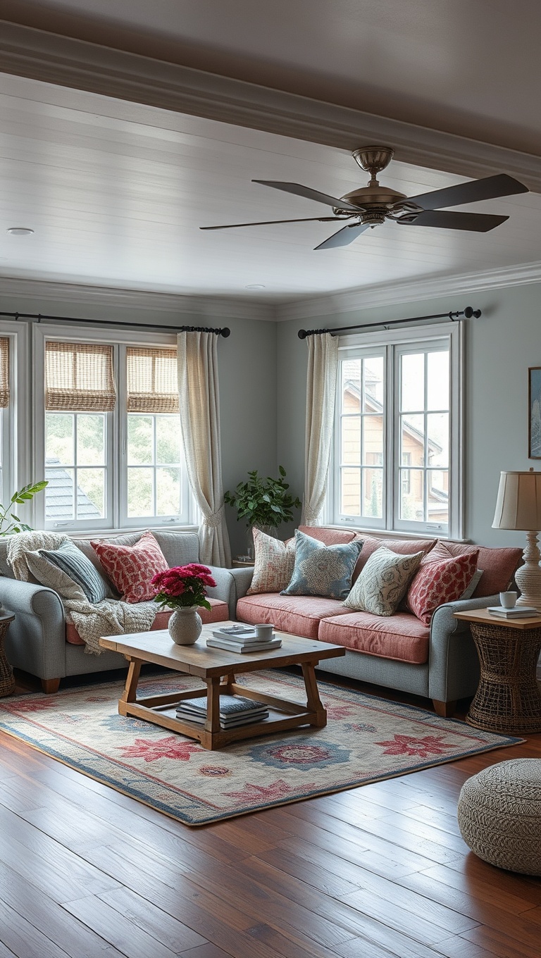 20 Enchanting Ideas for Cottagecore Living Rooms - 19. Use Patchwork or Quilted Fabrics
