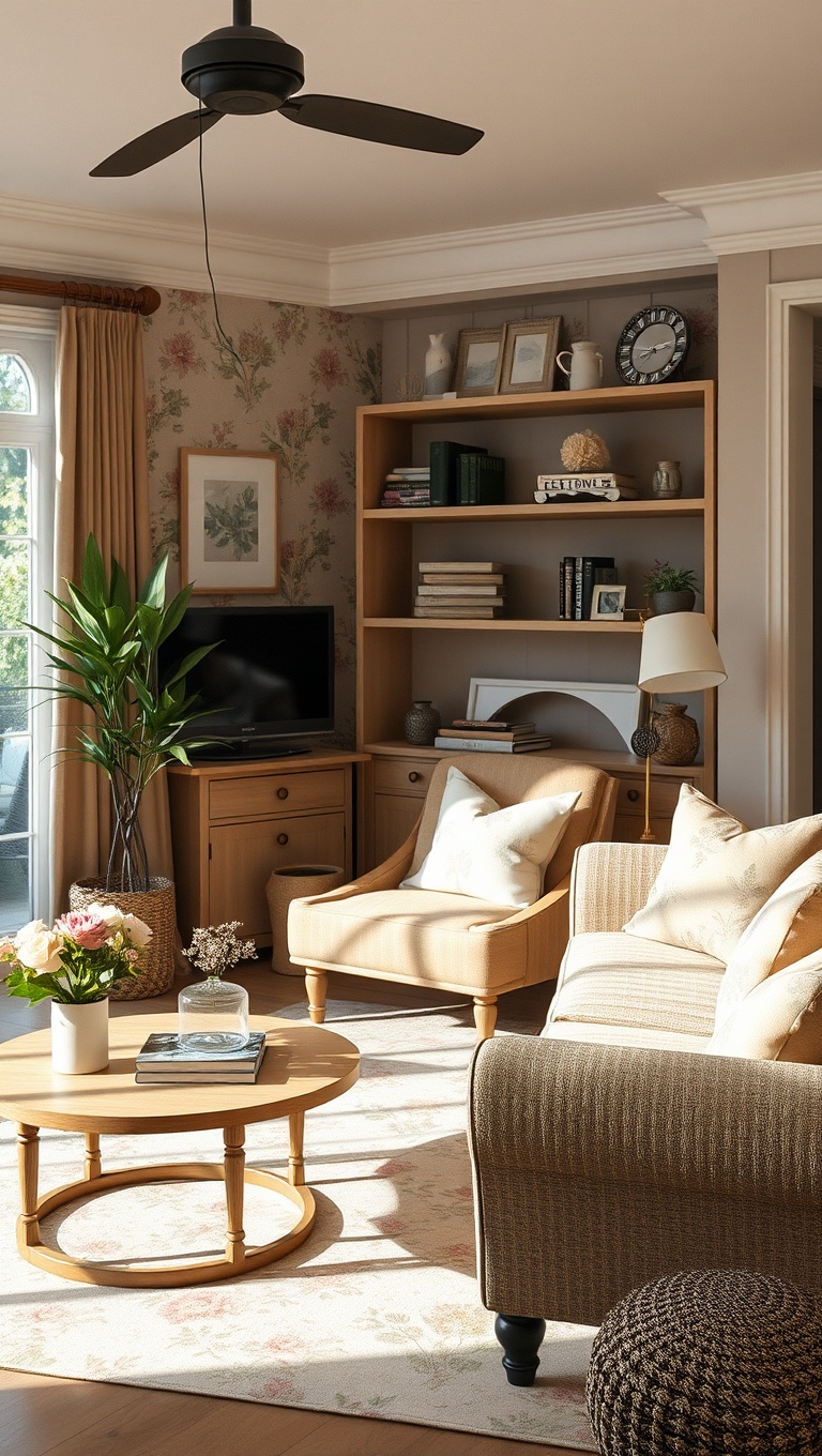 20 Enchanting Ideas for Cottagecore Living Rooms - 6. Use Floral Patterns for a Touch of Romance