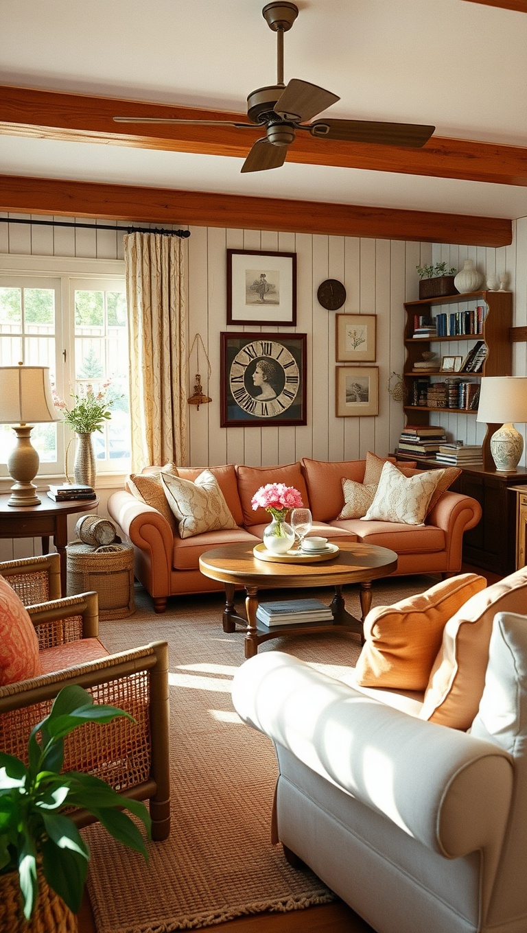 20 Enchanting Ideas for Cottagecore Living Rooms - 20. Personalize with Family Heirlooms and Memories