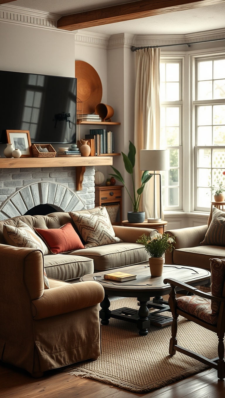 20 Cozy Living Room Ideas That Will Make You Want to Snuggle Up - Rustic Furniture: Vintage Finds with Character