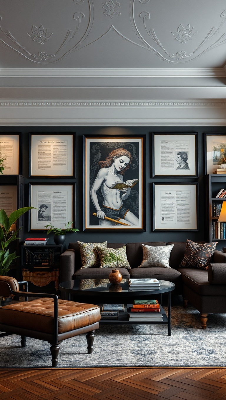 20 Enchanting Ideas for Dark Academia Living Rooms - Explore Classic Literature Prints