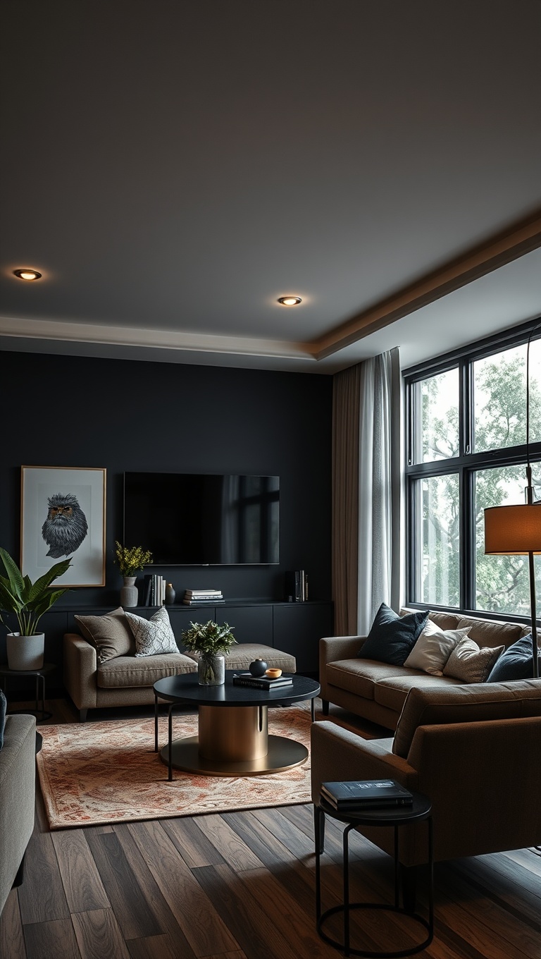 20 Enchanting Ideas for Dark Academia Living Rooms - Opt for Elegant Lighting Fixtures