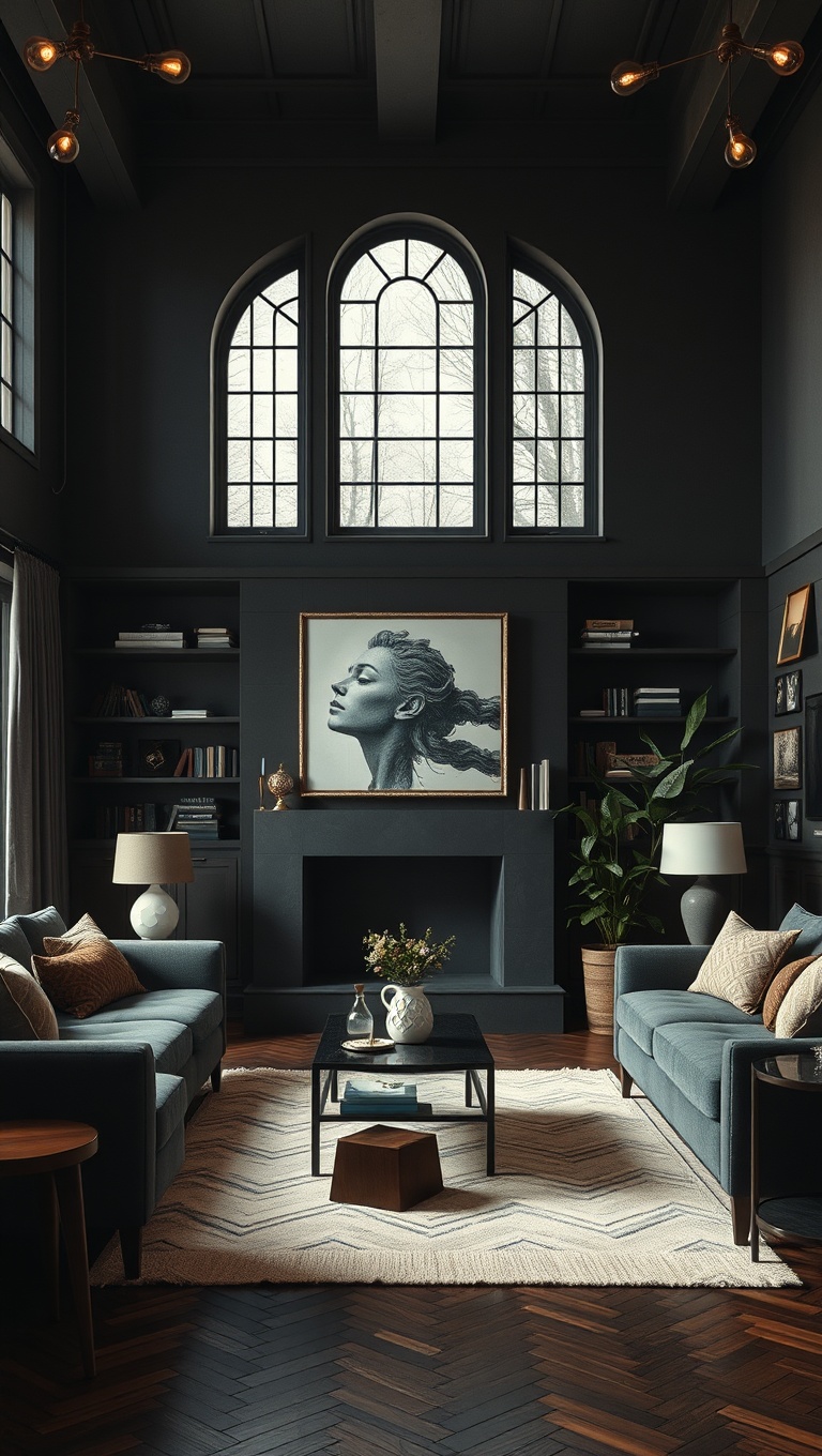 20 Enchanting Ideas for Dark Academia Living Rooms - Layer Different Textures
