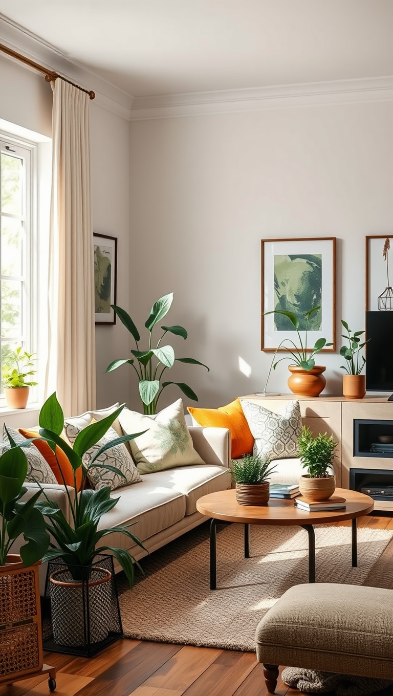 20 Fabulous Ideas to Create Your Eclectic Living Room - 8. Nature’s Touch: Add Plants for Life and Color