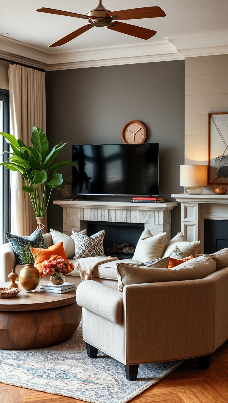 20 Fabulous Ideas to Create Your Eclectic Living Room - 20. Seasonal Decor Swaps: Keep It Fresh All Year Round!