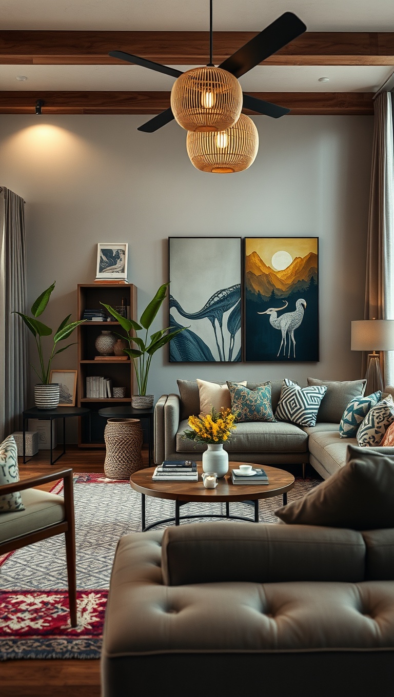 20 Fabulous Ideas to Create Your Eclectic Living Room - 4. Layered Textiles: Combine Patterns for Maximum Warmth