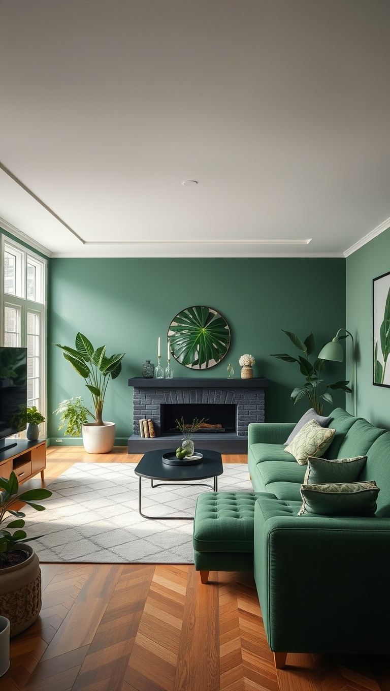 20 Fresh & Fun Ideas for a Green Living Room - Choose the Right Shades of Green