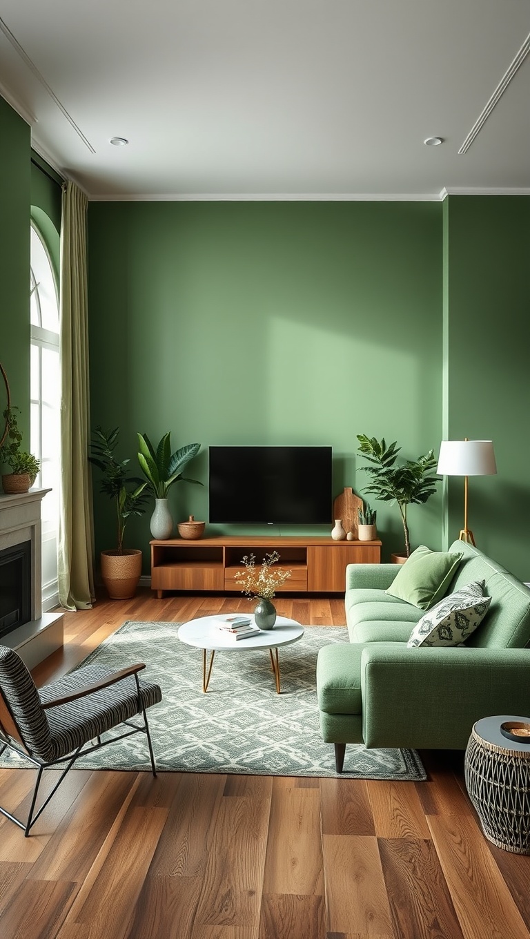 20 Fresh & Fun Ideas for a Green Living Room - Embrace Minimalism with a Green Twist
