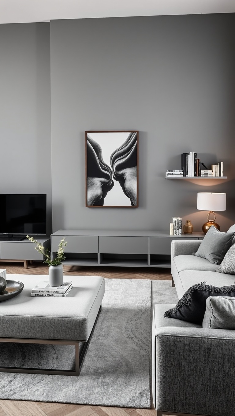 20 Gorgeous Grey Living Room Ideas to Inspire Your Next Makeover - 8. The Contemporary Look: Sleek Furniture Choices