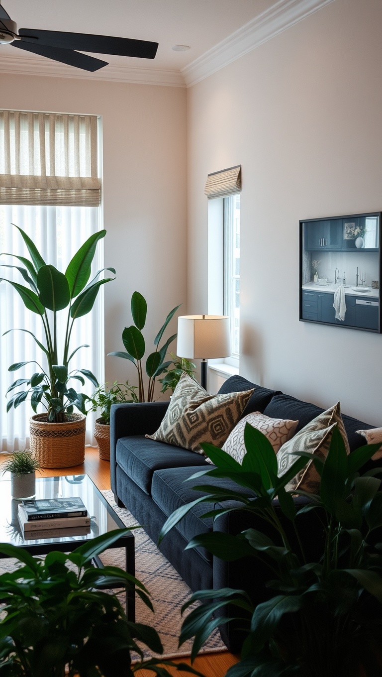20 Lively Living Room Ideas with Fake Plants to Brighten Your Space! - 16. Seasonal Switch-Ups: Celebrate Every Season