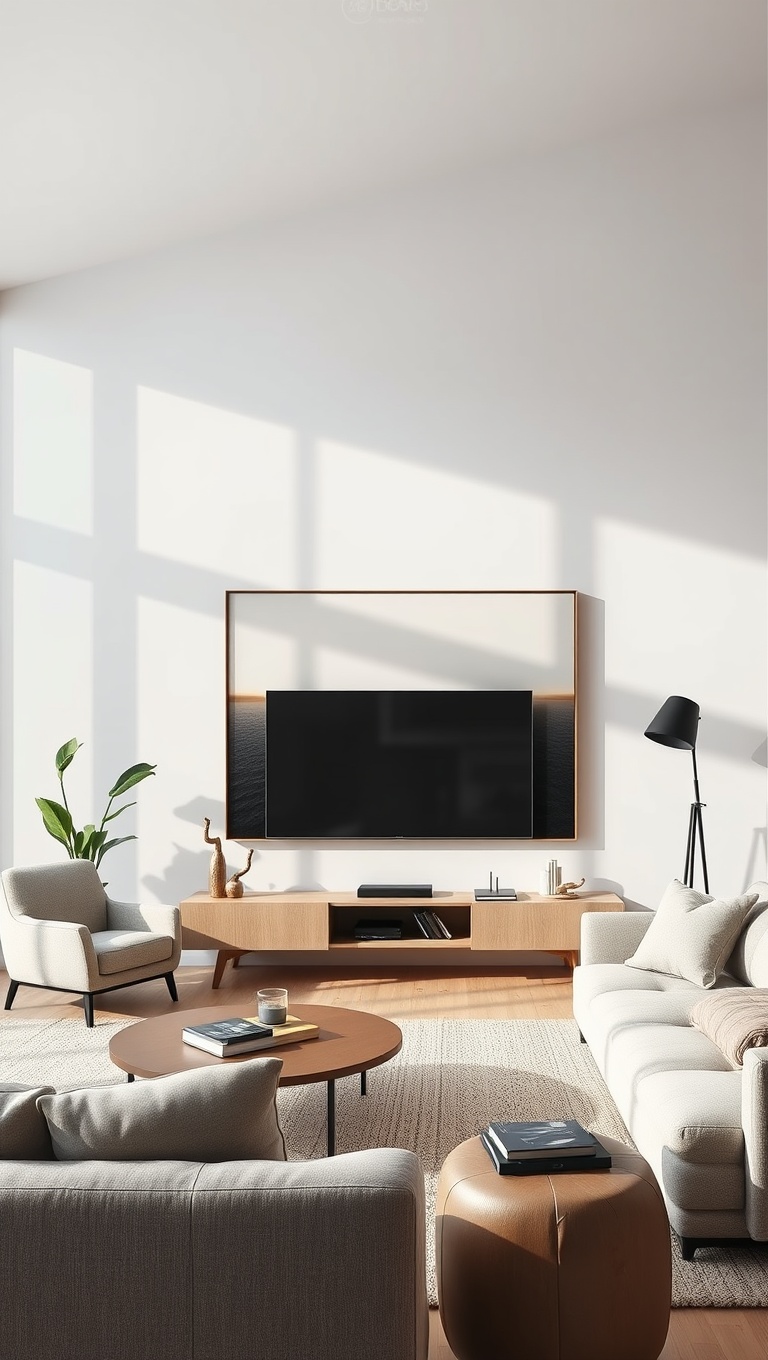 20 Chic Ideas for a Minimalist Living Room You'll Love - 10. Select Minimal Art: Enhance Without Overwhelming