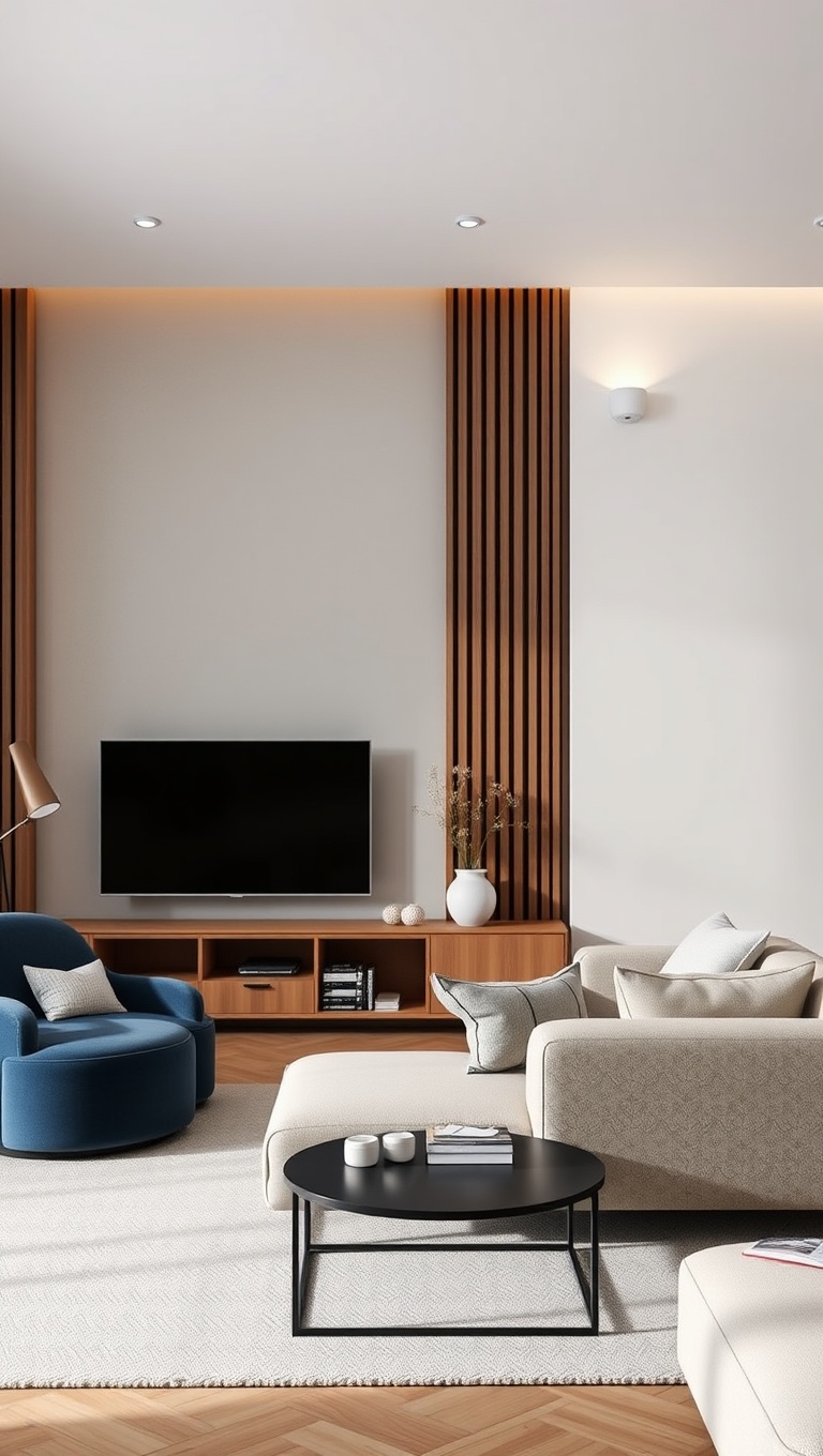 20 Chic Ideas for a Minimalist Living Room You'll Love - 17. Create Zones: Define Spaces with Minimal Dividers