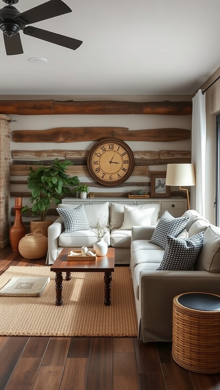 20 Charming Ideas for Your Rustic Living Room Retreat - 16. Decorate with Jute or Sisal Rugs